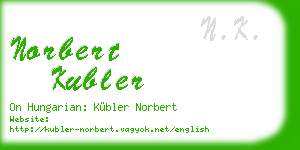 norbert kubler business card