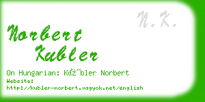 norbert kubler business card